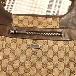 GUCCI Shoulder Bag GG Canvas 001 4298 Brown Women's